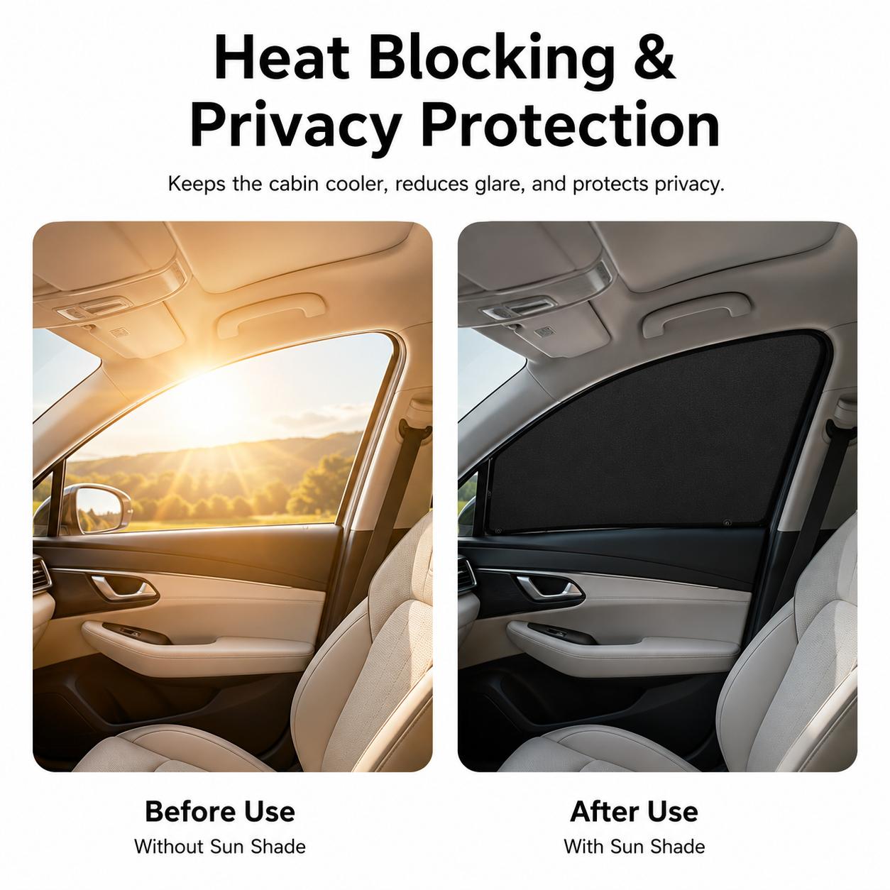 Magnetic Car Side Window Sun Shades for Summer Travel, Foldable UV Protection Car Sunshade, Heat Insulation Easy Install Sun Visor for Road Trip Camping-YY1