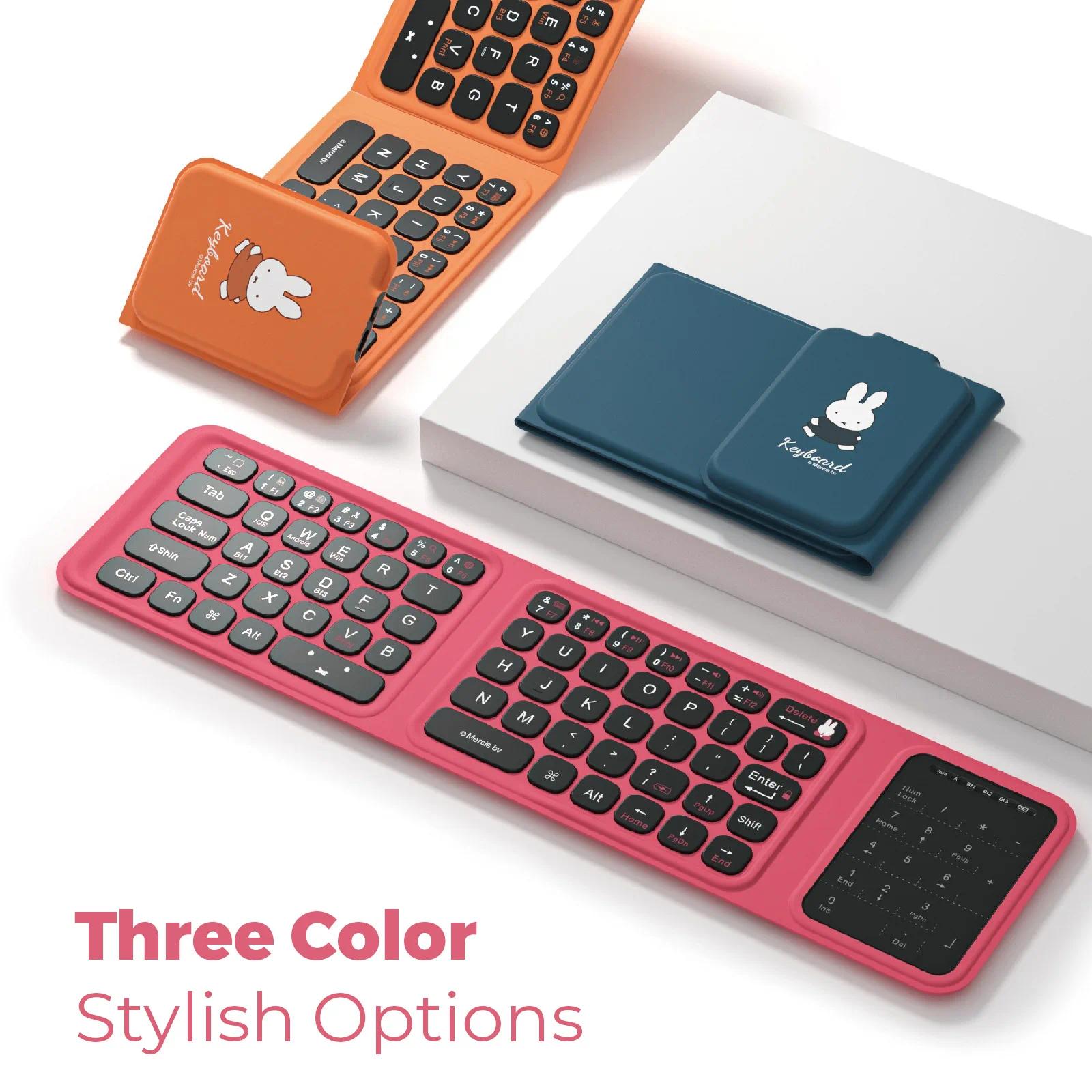 kawaii Miffy Foldable Wireless Bluetooth Keyboard for Connecting