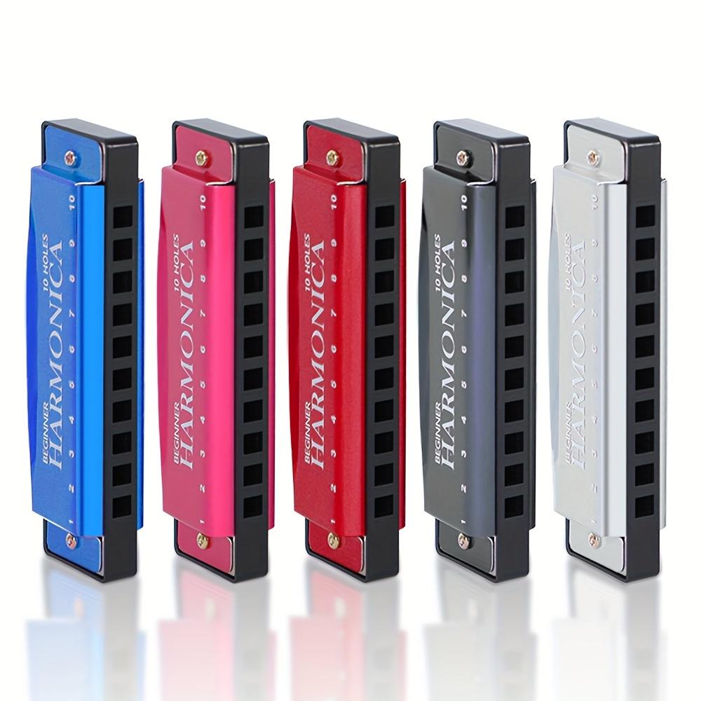 Beginner Harmonica - 10-Hole C Key Professional Blues Harmonica, Comes with a Harmonica Case, Cleaning Cloth, And Manual, Perfect for Beginners, Adults, And Professionals As a Joyful Gift for Eid