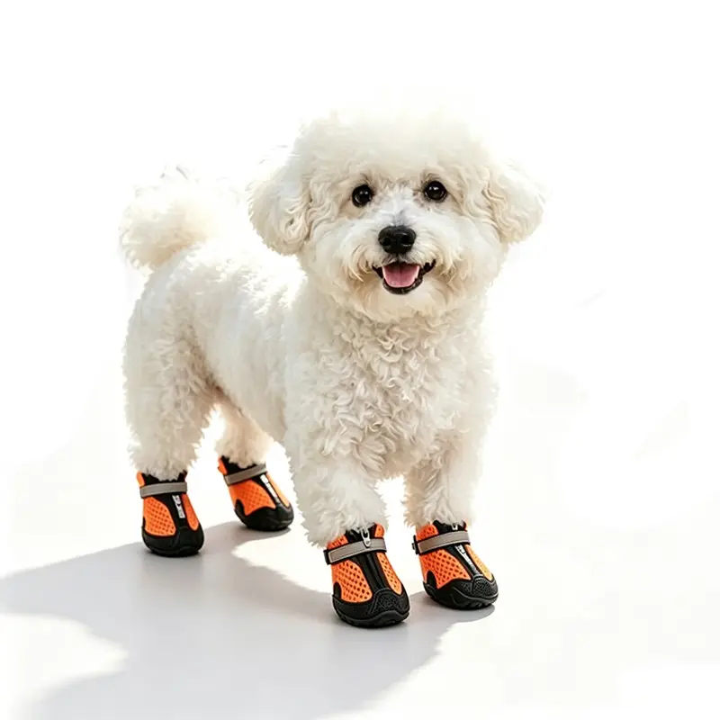 Comfortable Dog Shoes for Poodles and Teddy Dogs, Soft Breathable Outdoor Pet Footwear with Reflective Strips, Small Breed Running Shoes