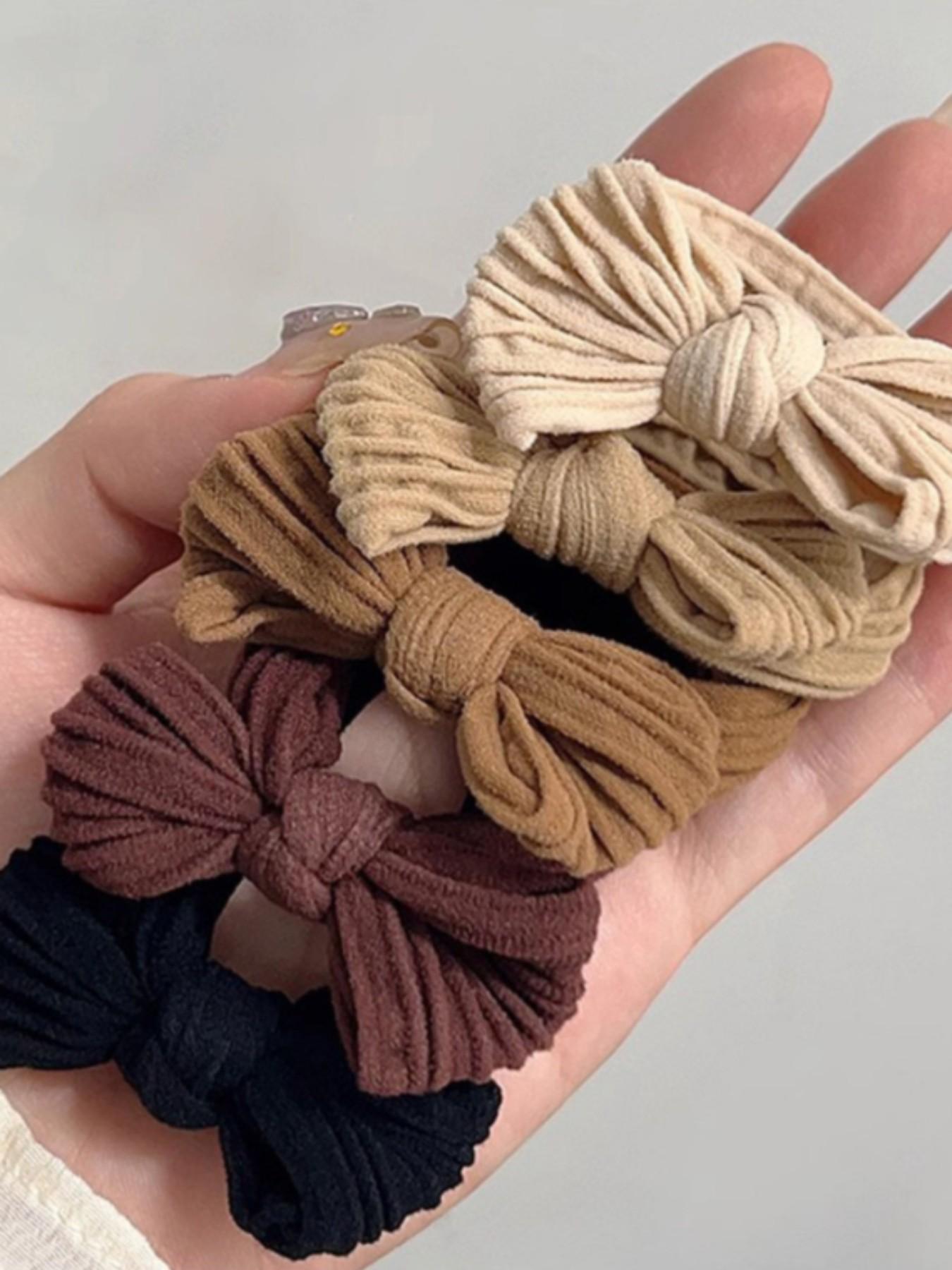 10pcs Mixed Color Bow Hair Ties, Cute Series for Women, Fashionable Daily Ponytail Accessories, Durable and Compact Hair Bands