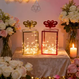 10pcs Large Transparent Gold Foil Crown Gift Boxes, Themed Gift Box, Christmas Party Wedding Gift Packaging, Party Decoration Supplies