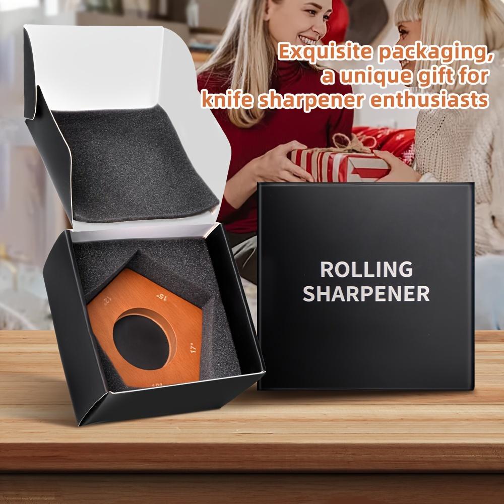 Rolling Knife Sharpener 5 Angles 12, 15, 17, 20 & 25 Degrees Rolling Sharpener for Chef Knives, rolling knives sharpener, Cleavers, and Cooking Knives Kitchen Cutting Wooden Modern, afilador de cuchillosknife, sharpener, set