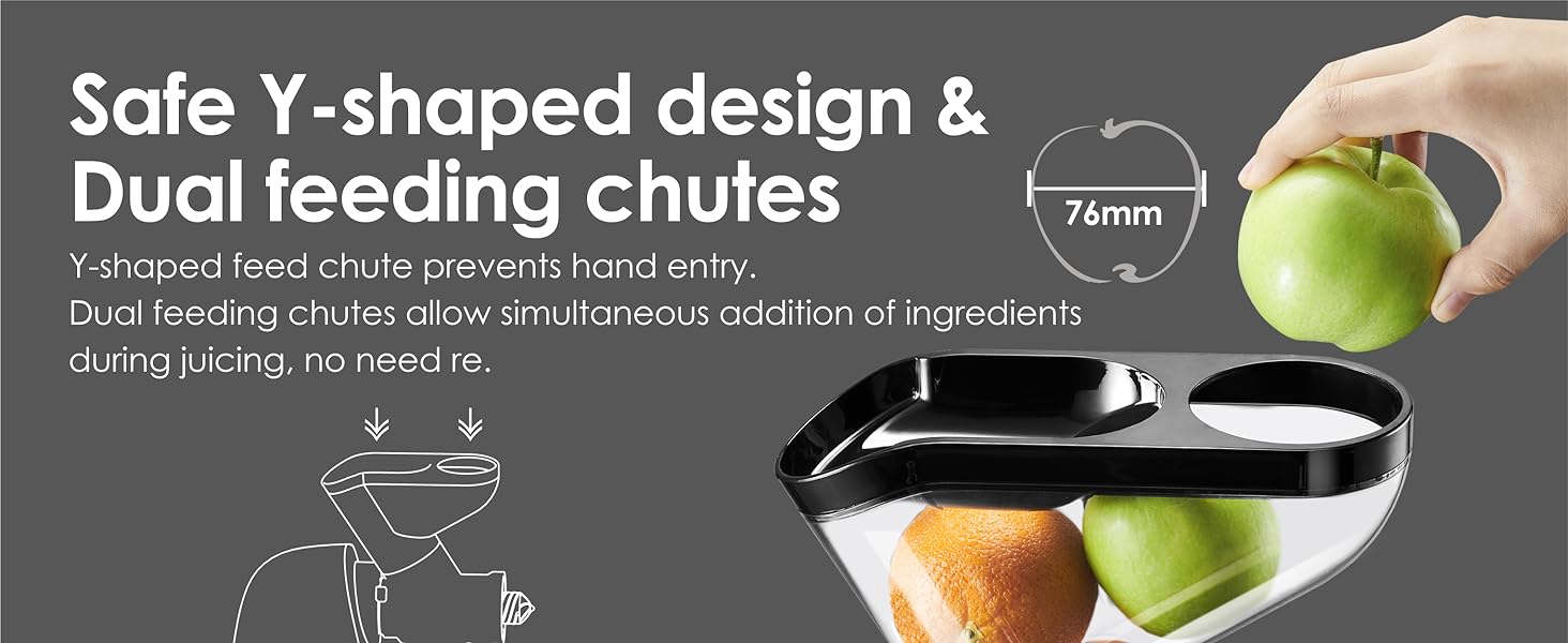Cold Pressed Juicer Machines, Masticating Slow Juicer with 3-inch Wide Feed Chute, Celery Juicer, Juice Extractor with Dual Speed Mode, BPA-Free