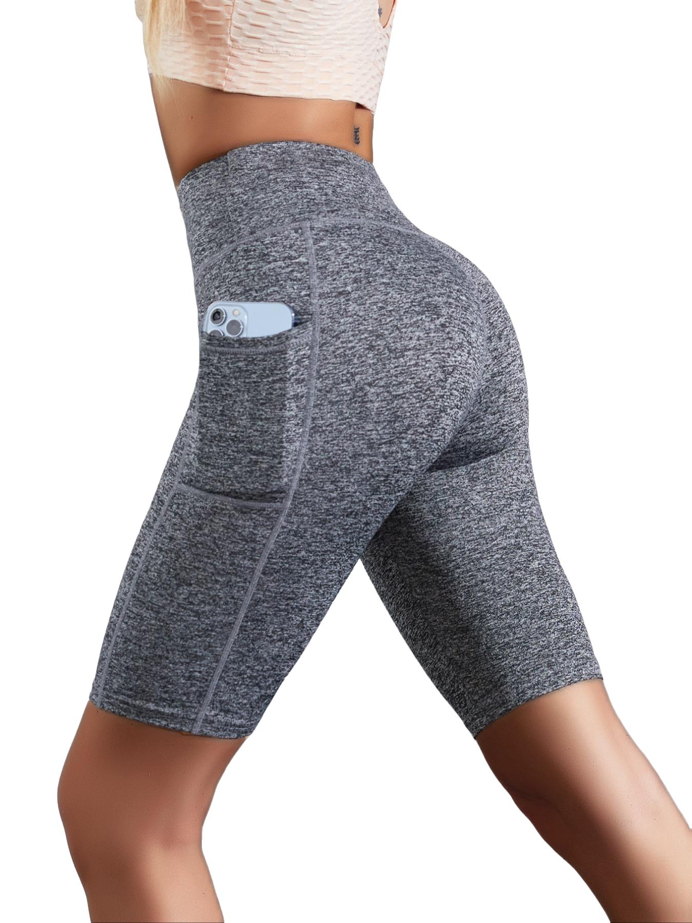 Summer Clearance Sale Ladies' Tight-fitting Sports Shorts, Running Yoga Shorts, Yoga Pants, High Waist  Tummy Control Shorts with Pockets, Suitable for Outdoor Walking, Fitness, and Indoor Casual Wear