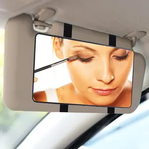 Strap Mount HD Car Sun Visor Makeup Mirror, Universal Cosmetic Mirror Auto Interior Accessory for Women, Fits Cars, SUVs and Trucks