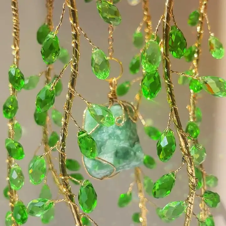 Crystal Rainbow Suncatcher for Home Decor,window hanging,Beaded plant artificial crystal sun catcaher, 1 colorful hanging ornament, home living room bedroom ornament, home décor, holiday and party supplies Decorating Light Hangable Hanger Decoration Green Crystal Rainbow Suncatcher for Home Decor,window hanging,Beaded plant artificial crystal sun catcaher, 1 colorful hanging ornament, home living room bedroom ornament, home décor, holiday and party supplies Decorating Light Hangable Hanger Decoration Green