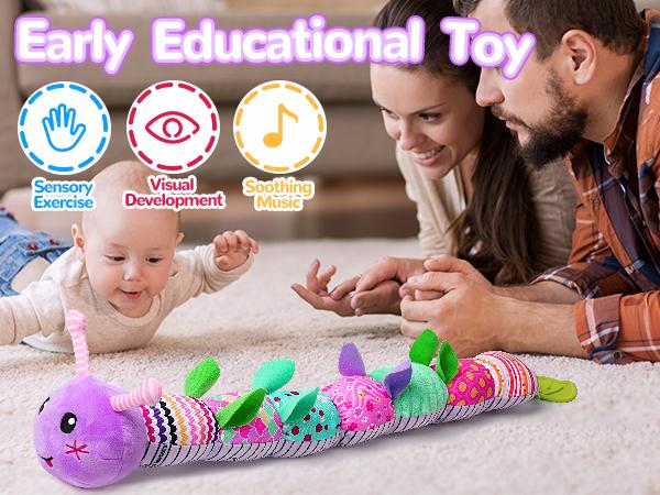 dearlomum Newborn Baby Girl Gift Toys Infant Tummy Time Musical Stuffed Animal with Crinkle Rattle Textures Baby Boy Girl Gifts Nursery Playpen dearlomum Newborn Baby Girl Gift Toys Infant Tummy Time Musical Stuffed Animal with Crinkle Rattle Textures Baby Boy Girl Gifts Nursery Playpen