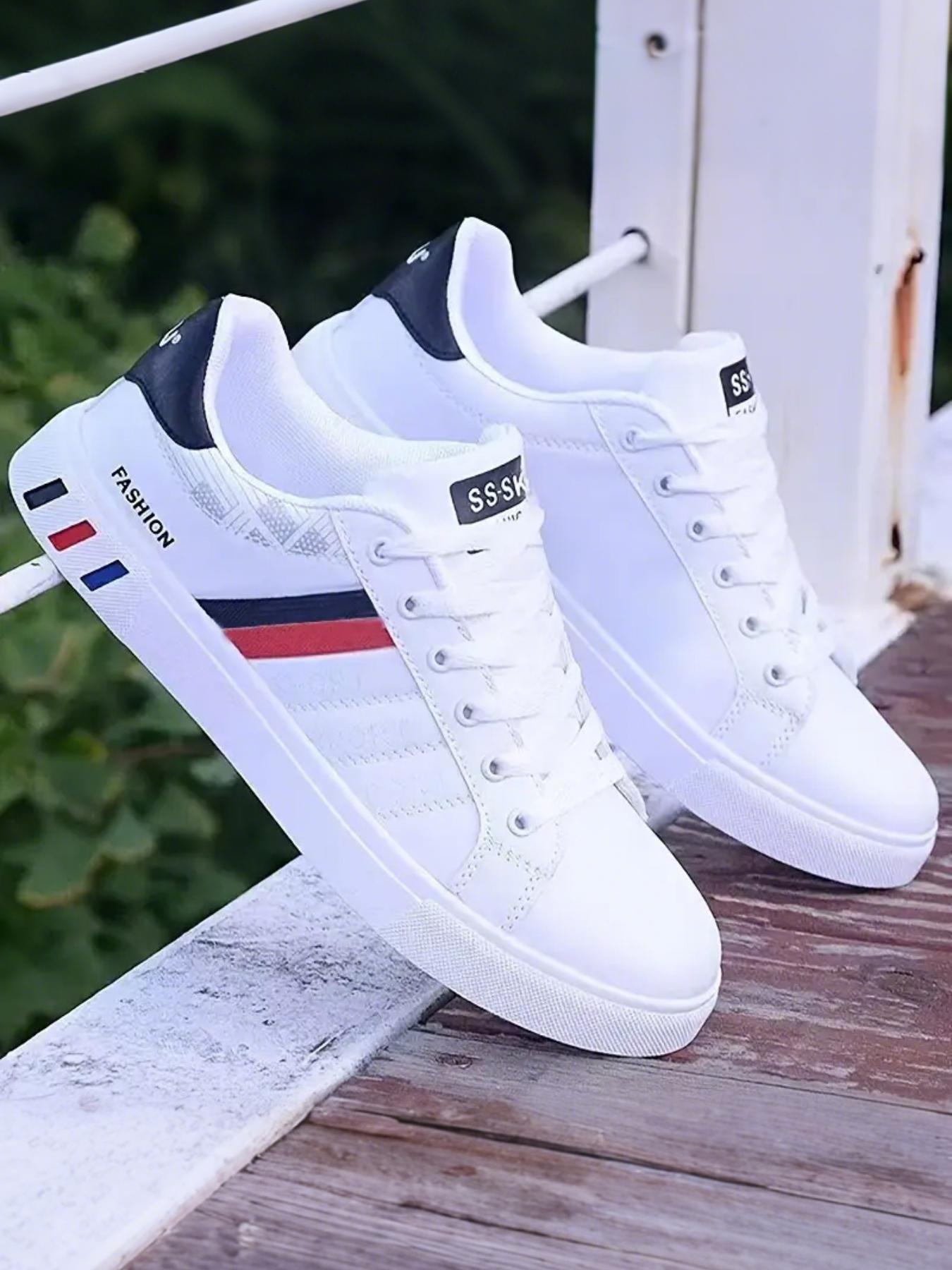 Men's Fashionable Lace Up Low Top Sneakers, Casual Comfortable Sports Skate Shoes, Trendy All-match Sneakers for Daily Wear