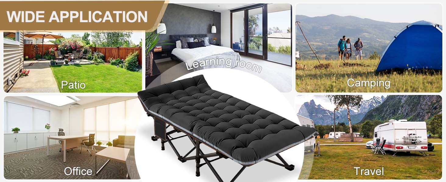 DoCred Oversized XXL Folding Camping Cot with Comfortable Mattress Cots for Sleeping with Pad Heavy Duty Camping Bed Sleeping Cot Include Carry Bag Camping Cots for Adults Home Office Nap Vocation Outdoor DoCred Oversized XXL Folding Camping Cot with Comfortable Mattress Cots for Sleeping with Pad Heavy Duty Camping Bed Sleeping Cot Include Carry Bag Camping Cots for Adults Home Office Nap Vocation Outdoor
