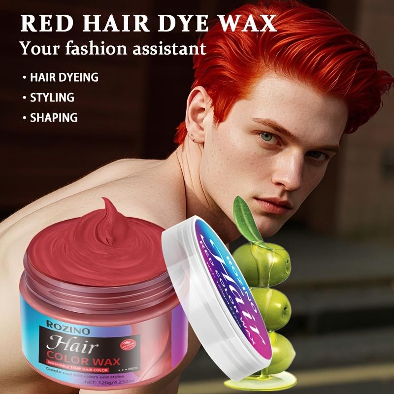 ROZINO Red Hair Dye Styling Wax for Hair Dyeing Styling & Shaping Haircare Product for Creative Hair Effects