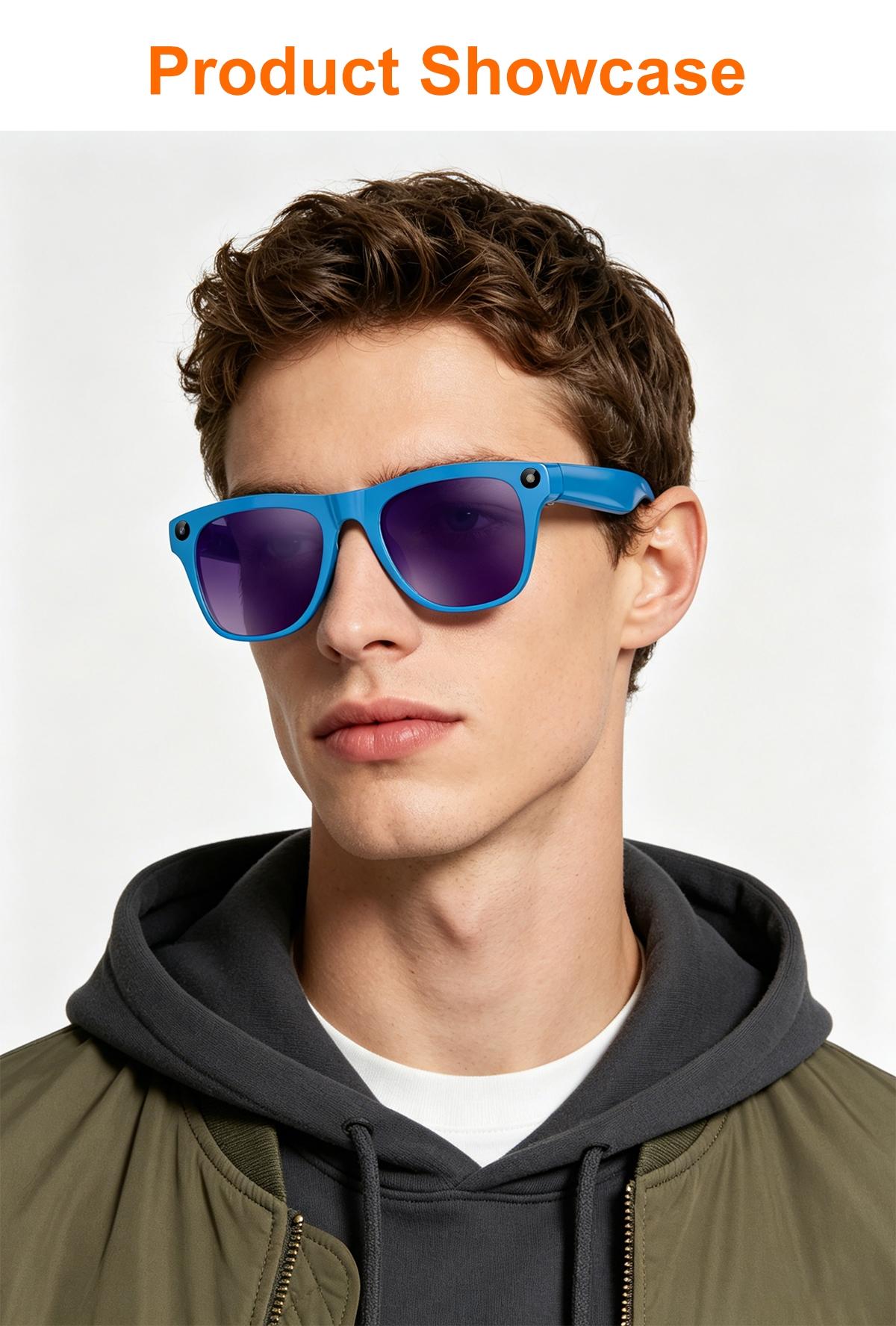 Smart Glasses with Camera for Sport,8MP Camera,One Click Audio Recording,First-Person Photo Video Shooting,Bluetooth Calling & Music Playback,AI Smart Translation and Simultaneous Interpretation ,WiFi Transfer, 290Mah Battery ,3Lenses Total