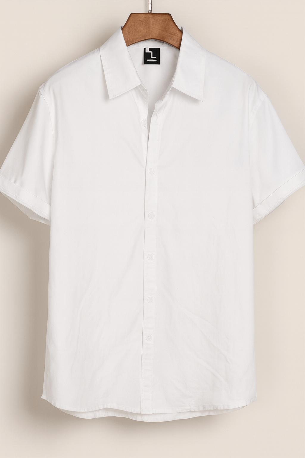 Men's lightweight breathable summer leaf print short-sleeve shirt - tropical floral pattern, white background with orange and green leaves, casual polyester fabric suitable for warm weather, cute summer top for Hawaiian vacation, summer casual shirt