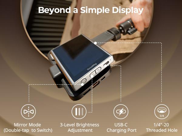 SmallRig Phone Vlog Selfie Monitor Screen for iphone17 Pro/MAX for Huawei for S24/S25, w/Magnetic Phone Holder Clip Mount & Wireless Remote, Sync Rear Camera for Selfie Vlog Live Stream Phone Filmmaking - 4851B