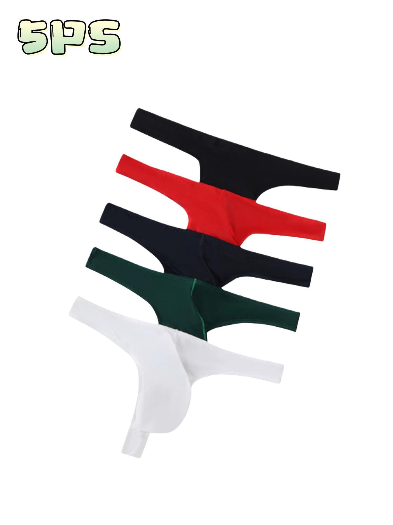 5-Pack Men's Ice Silk Breathable Thin Sexy Low Waist Trunk, Fashion Nightwear, Valentine's Day Gift, New Year Present, Couple Underwear