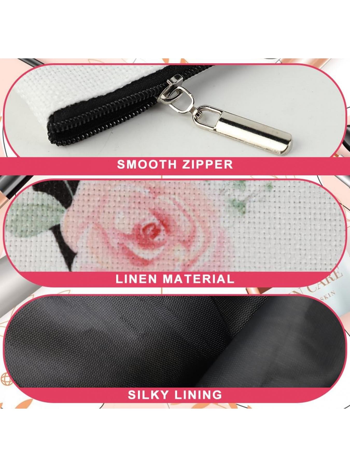 Blisswave Cosmetic Bag with Name, Personalised Cosmetic Bag from A to Z, High-Quality Metal Zip, Exquisite Print Design, Lined, Personalised Gifts for Women and Girls (White)
