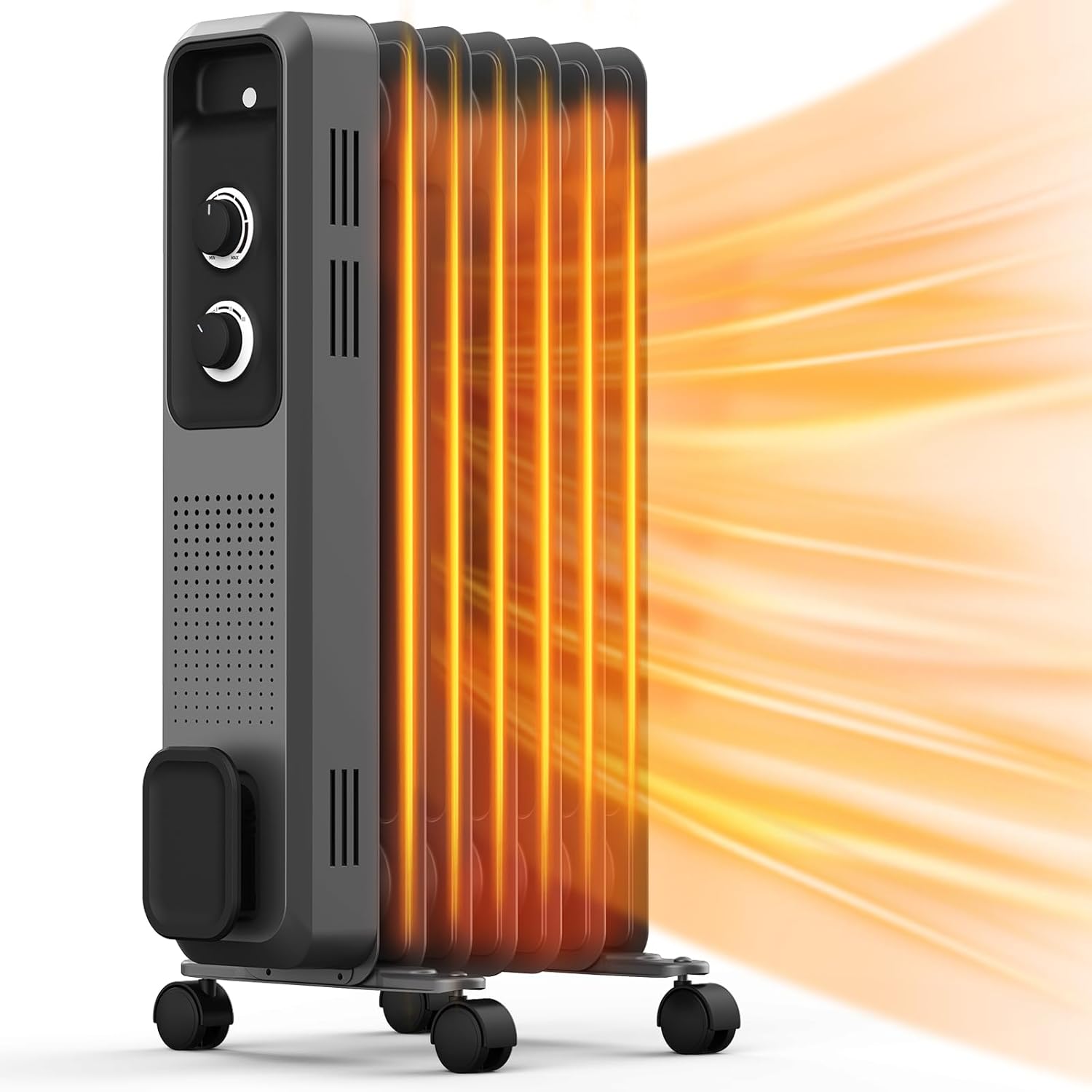 R.W.FLAME Oil Filled Radiator Heater,3 Heat Settings, Adjustable Thermostat, Portable Space heater, Quiet Heater with Tip-over & Overheating Functions R.W.FLAME Oil Filled Radiator Heater,3 Heat Settings, Adjustable Thermostat, Portable Space heater, Quiet Heater with Tip-over & Overheating Functions