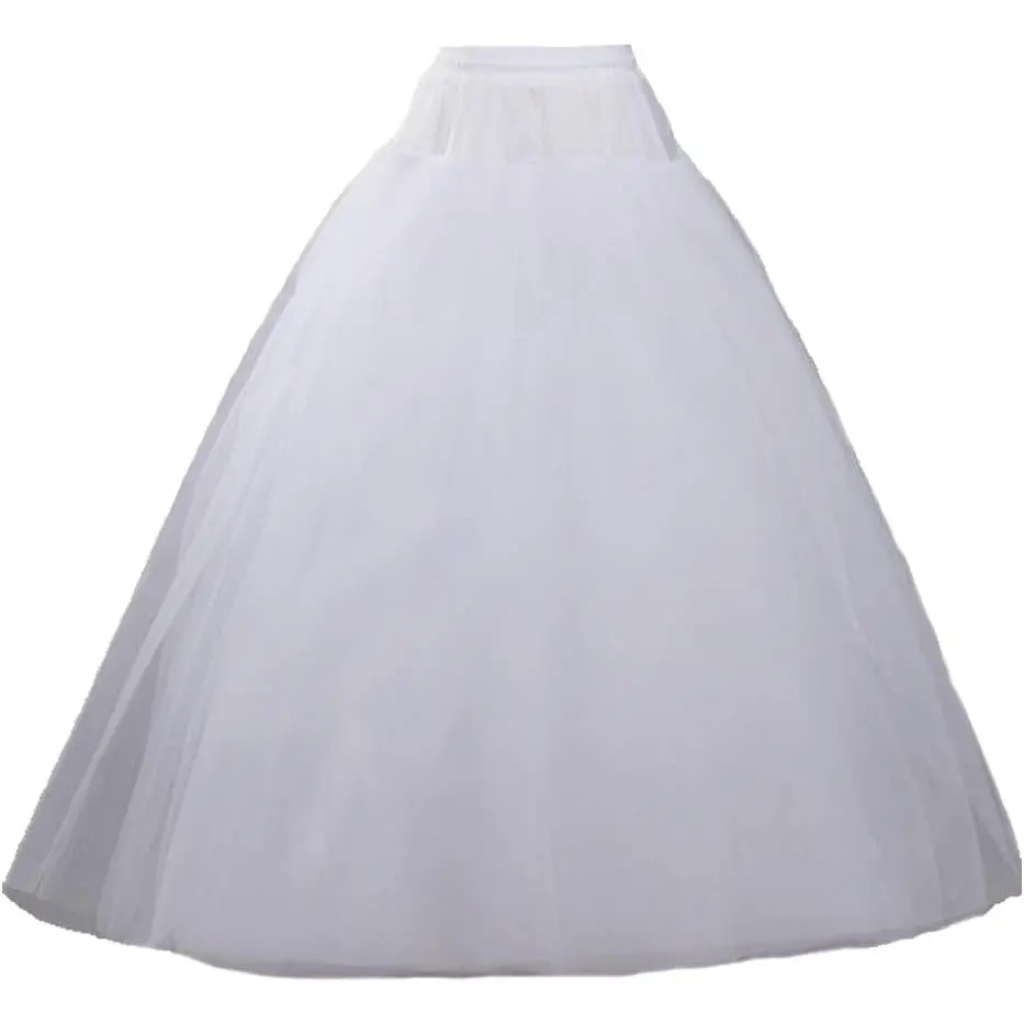 Women's A-Line 3-Layer Hoopless Petticoat Crinoline Underskirt Slip for Wedding Dress and Prom DressGift