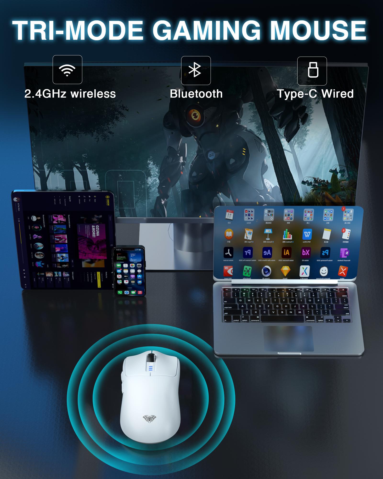 AULA F75 Keyboard 75 percent Wireless Mechanical Keyboard mouse combo, Gasket Hot Swappable Custom Keyboard, Multimedia Scroll Key RGB Rainbow Backlit, creamy keyboard, mouse set office computer volume knob gaming accessory keyboard set