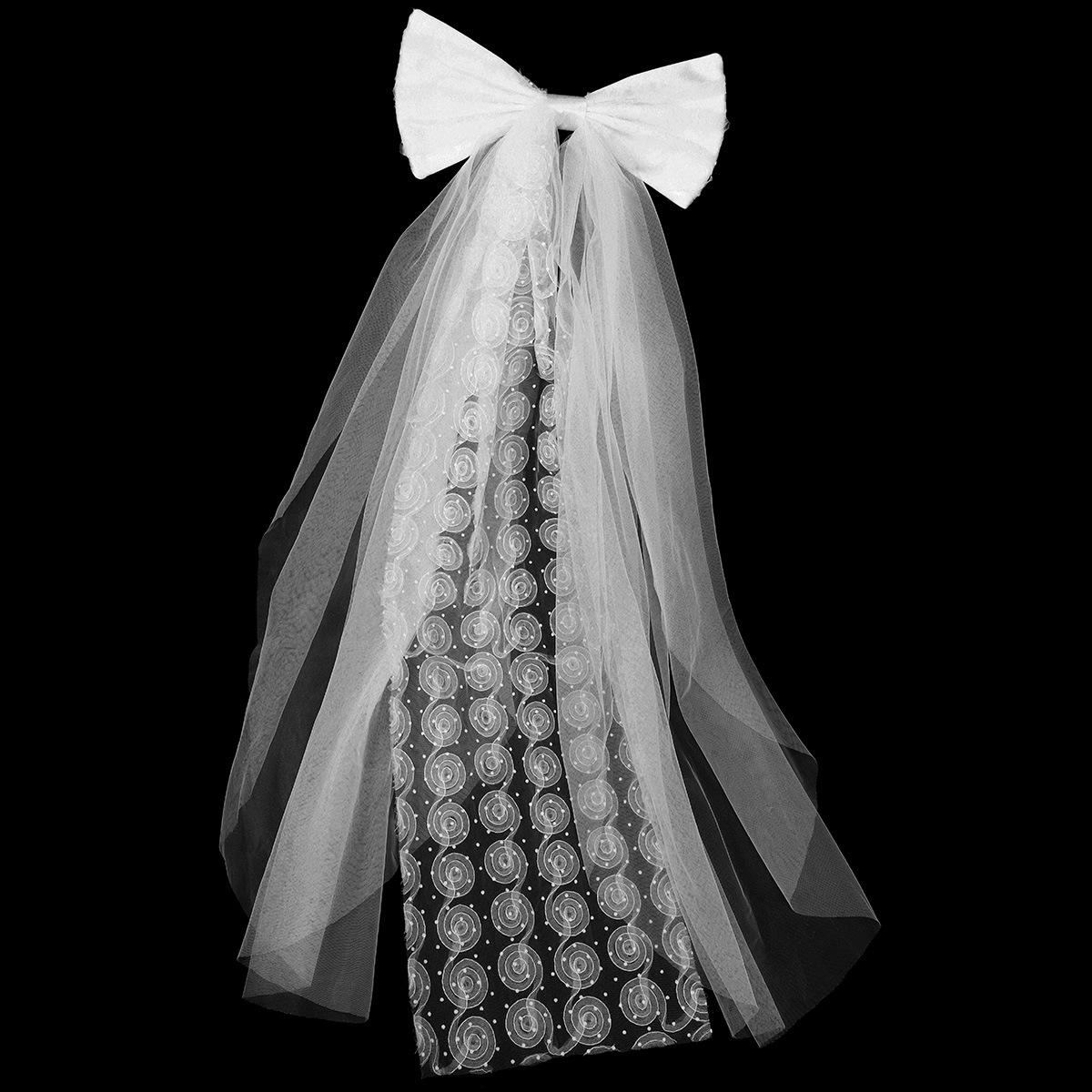 Elegant Bridal Veil - Bridal White Bow Lace Veil with Hairpin Headpiece for Wedding Ceremony, Award Commemorative Events