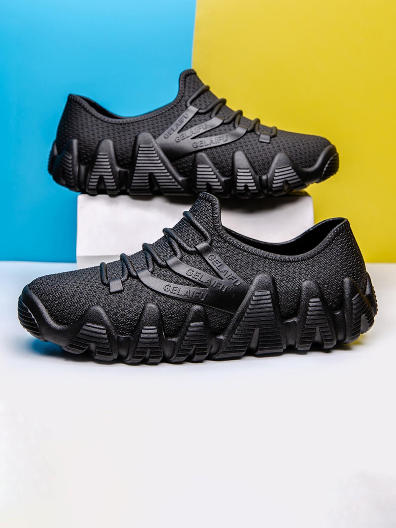 2026 Spring Summer New 39-45 Size Octopus Sole Flyknit Sports Shoes, Mustard Breathable Slip-On Hiking Shoes, Couple Soft Bottom Durable Climbing Casual Shoes