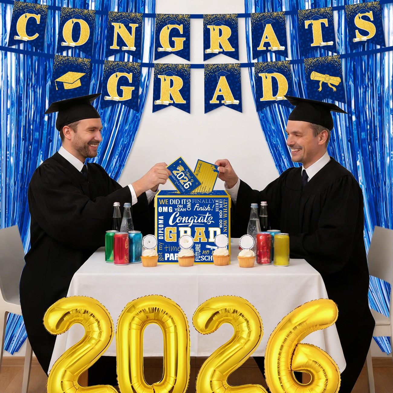 Graduation Party Decoration Set, 48pcs Advice Cards & Rose Design, Perfect Graduation Gifts for Class of 2026 Celebrations