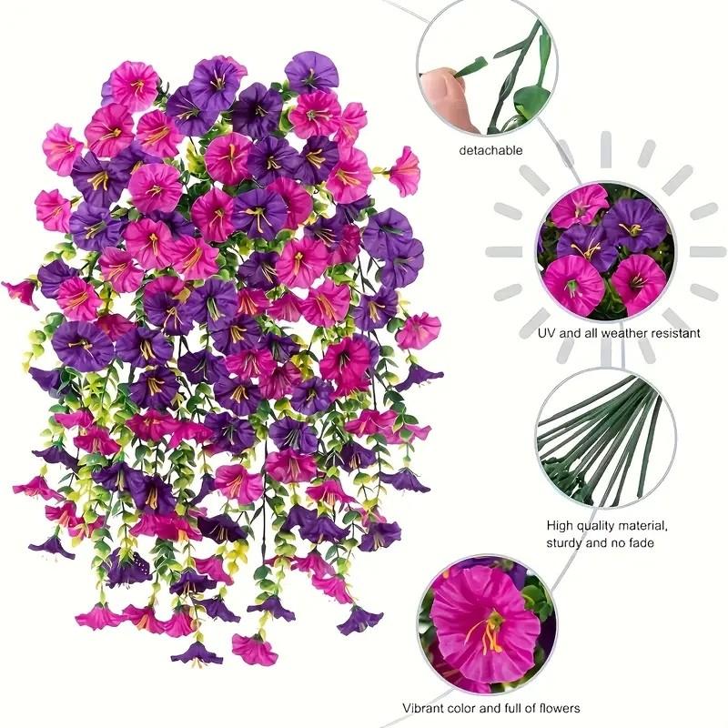 4-Piece Artificial Eucalyptus Leaf Wicker Set, UV-Resistant Outdoor Decor, Ideal for Weddings, Porches, Offices, Walls, Courtyards, Shelves