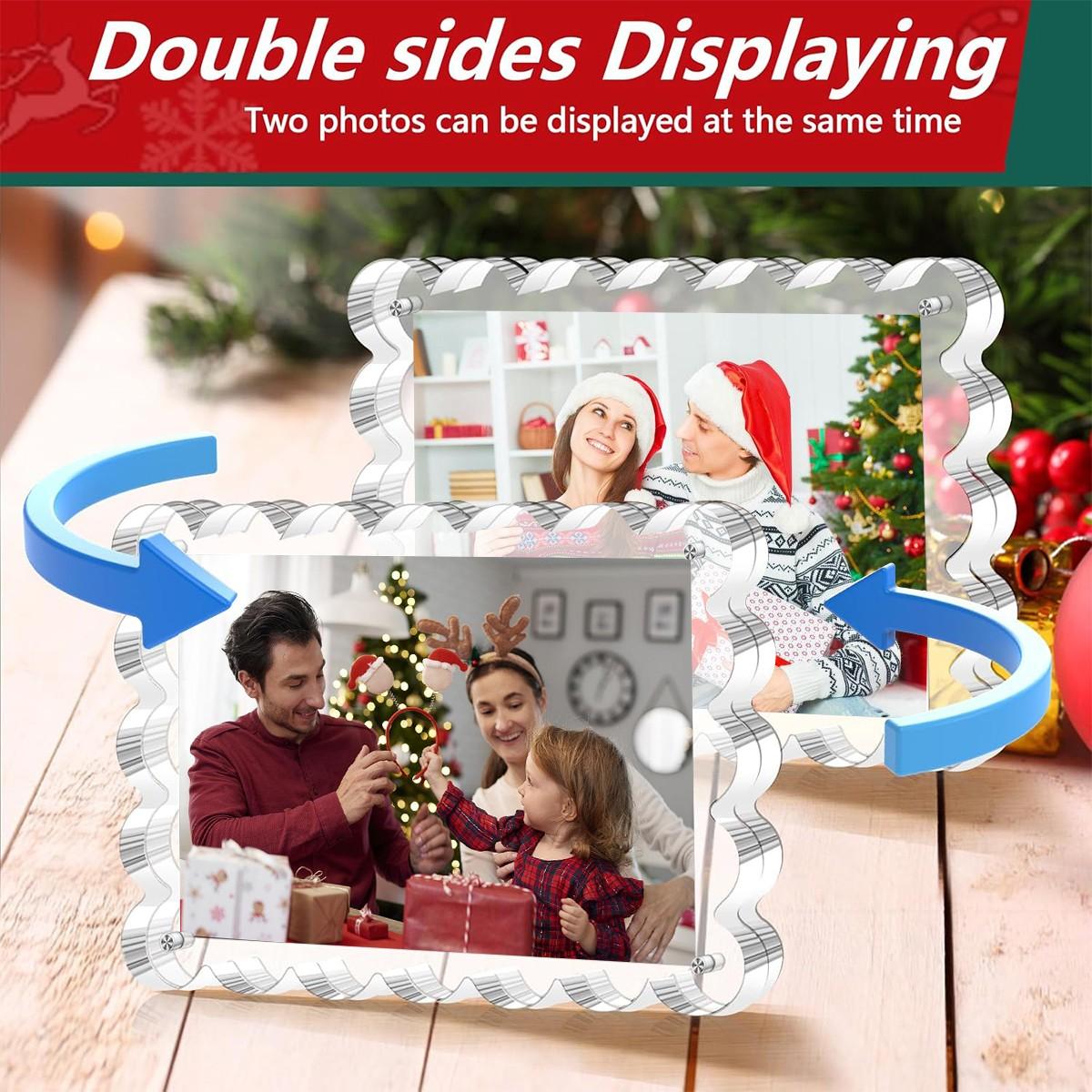 Rectangular Transparent Christmas Frame, Warm Gathering Through Clear Material, Festive Decoration, Holiday Gift Idea