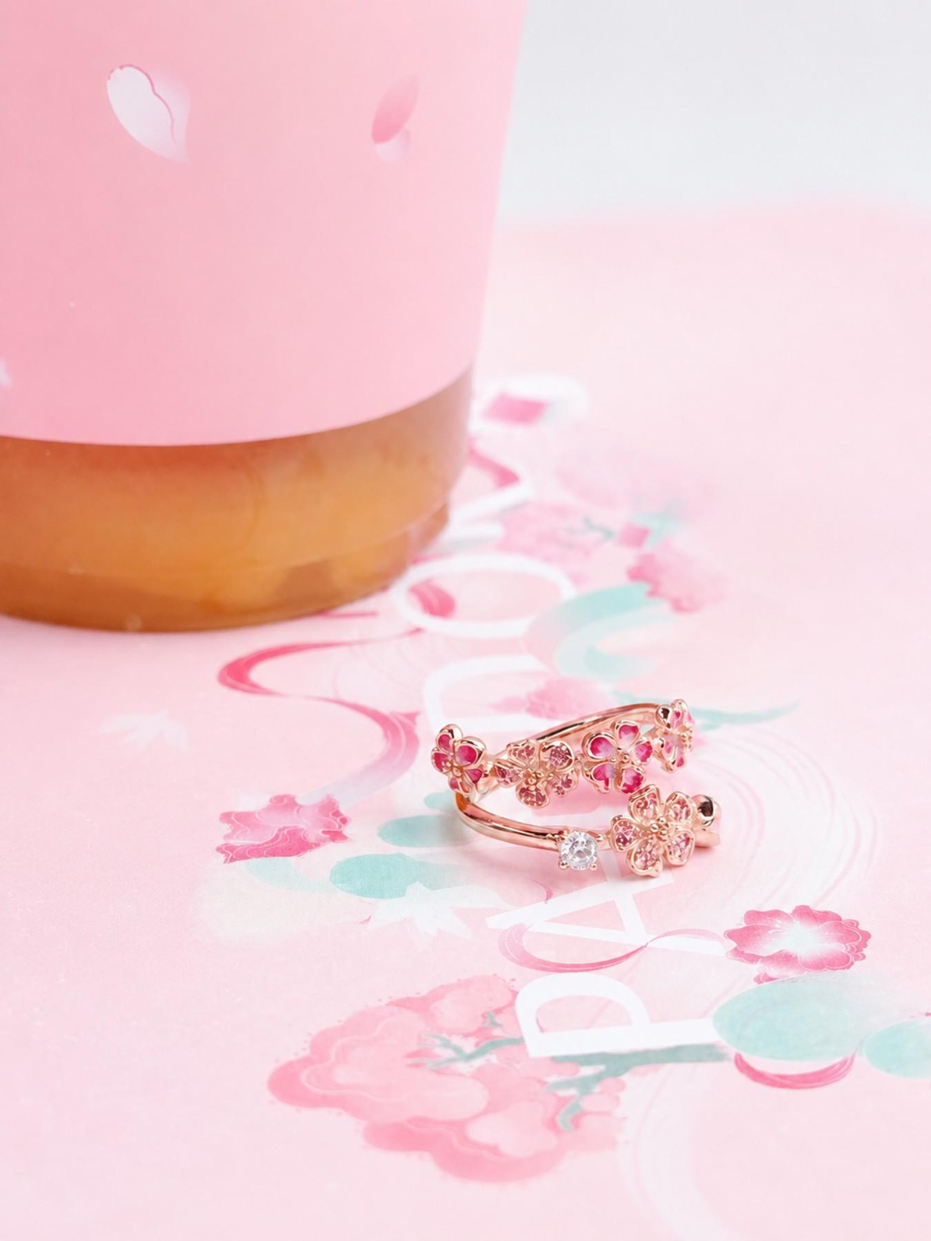 Floral Adjustable Ring for Women, Pink Flower Fashion Ring, Bohemian Fashion Ring, Copper Tone Delicate Blossom Jewelry, Feminine Daily Wear Ring, Elegant Fashion Rings