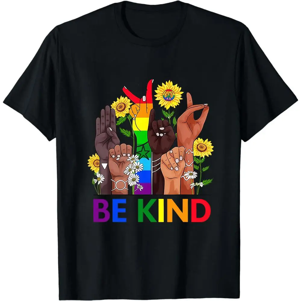Be Kind Sign Language Shirt, Be Kind Rainbow Shirt, Be Kind T-Shirt, Kindness Shirt, LGBT Pride Shirt, Lgbt Be Kind T-Shirt, Equality Shirt Ribbed Fit