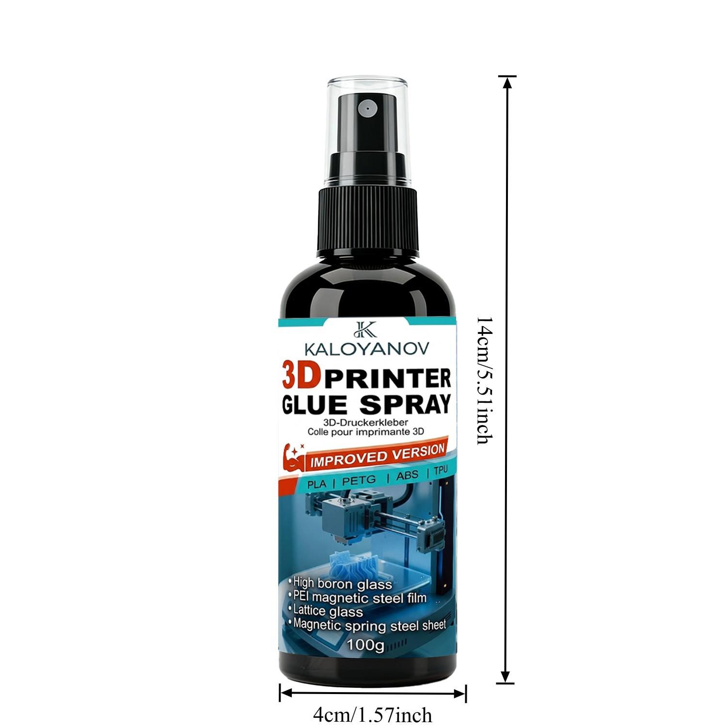 Upgraded 3D Printer Glue Spray Strong Bed Adhesion Anti-Warping Adhesive for PLA PETG ABS TPU Filament Perfect First Layer on PEI Sheet Glass Bed Magnetic Spring Steel 3D Printing Accessories No Curling Easy Release 100g Must Have Tech Tool
