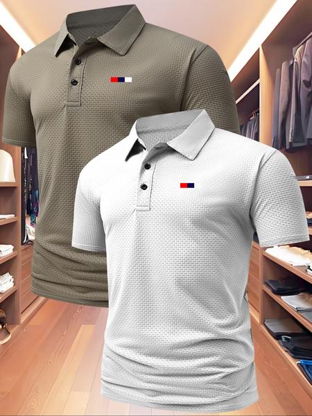Men's Summer Polo Shirt, Casual Fitted Short Sleeve, Quick-Dry Fabric, Outdoor Sports & Leisure Wear, Athletic Sports Clothing, Birthday Gift Idea