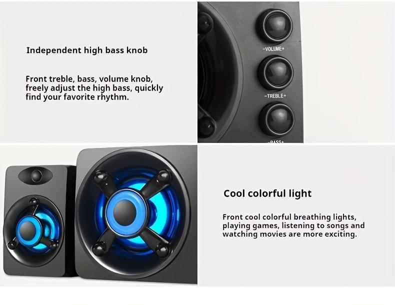 BOBO 3-Speaker Split Computer Audio System with Bass &Treble Knob Control, 3D Surround Sound, RGB Lighting USB-Powered 2.1 Stereo for Gaming/Video Desktop PCSpeakers, Modern Speaker Design, Highquality Audio BOBO 3-Speaker Split Computer Audio System with Bass &Treble Knob Control, 3D Surround Sound, RGB Lighting USB-Powered 2.1 Stereo for Gaming/Video Desktop PCSpeakers, Modern Speaker Design, Highquality Audio