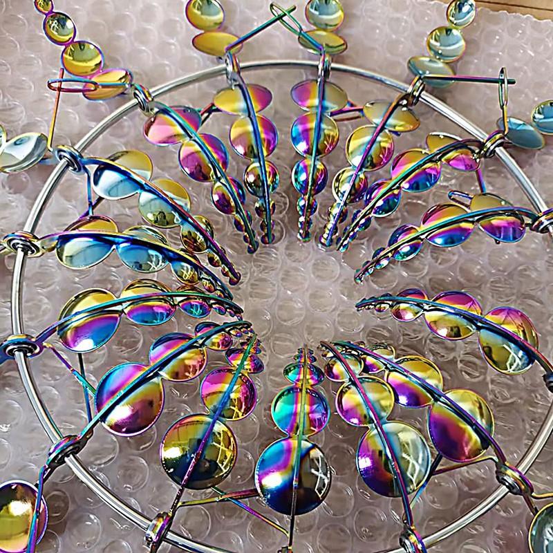 Magical Windmill Outdoor Courtyard Garden Decoration, Metal Windmill Wind Catcher Sculpture, Colored Courtyard Ornament, Single Visual, 1pc