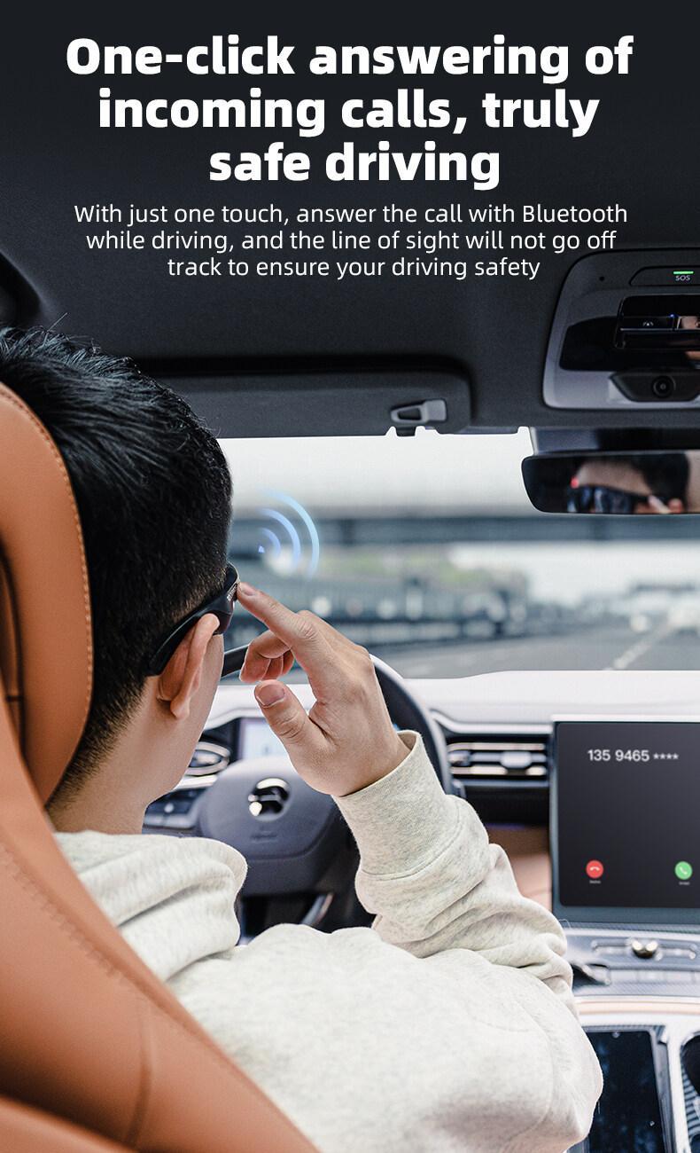 ROCKBROS Bluetooth Sunglasses for Men and Women Cycling Polarized Glasses Lightweight Multifunction Music One-key Control Runing Driving Goggles Sports Accessories