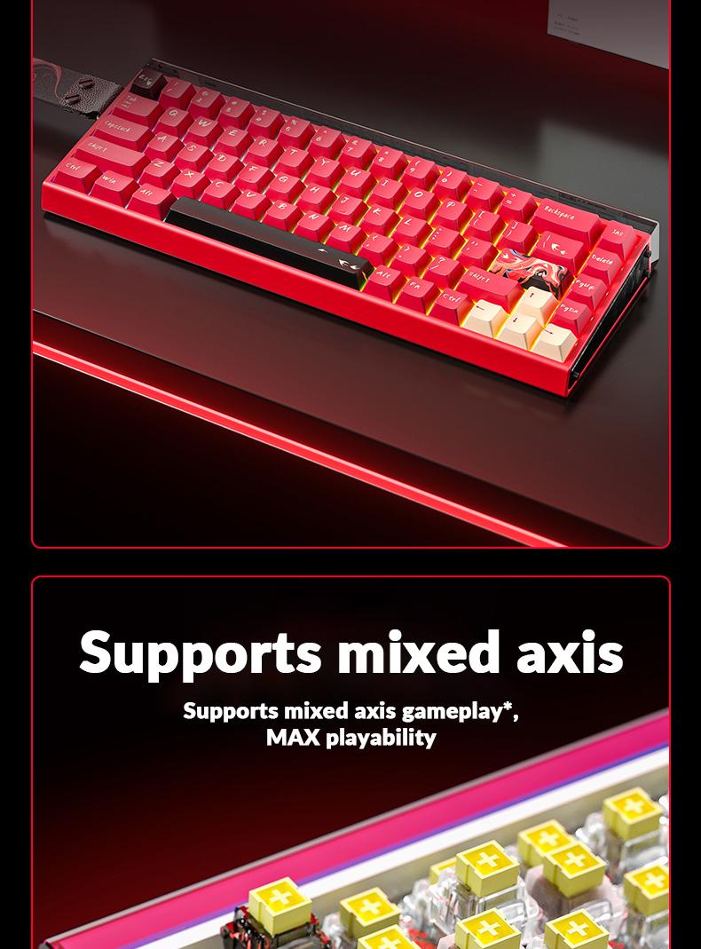 [New]AULA HERO 68 Ultra Aluminum Wired Magnetic Switch 65% Gaming Keyboard, RT 0.005mm, 8K Hz Polling Rate, Ultra-Fast Response, CNC Aluminum Body, RGB Backlight, Supports RS, SOCD,  MPT Functions(Comics White) Pro Gamer Design TikTokShopfalldealsforyou