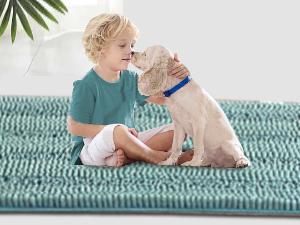 H.VERSAILTEX Bathroom Rugs Bath Rug Set 2 Piece Bathroom Contour Rug Toilet Mat Sets Non Slip Contour Bath Rug Ultra Thick Water Absorbent Striped Bath Mats Washable