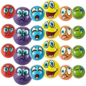 12Pcs Expression Soft Balls Sponge Stress Ball Toy Squeeze Smile Face Grimace PU Foam for Kids Soothing toy wrist movement Gift