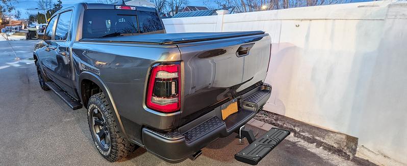 OEDRO Aluminum Towing Hitch Steps for Truck/Car/SUV Vehicles with 2" Hitch Receiver, Rear Bumper Guard Protector, Black，nerf bars