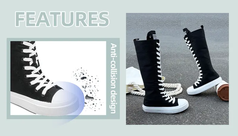 OPOEE Kids high Tops Boys and Girls High Top Children's Canvas Shoes Fashion Street Dance White Campus Shoe Outdoor Leisure Sneakers Shoes Knee high Shoes for Girls Knee Boots Durable Solid Color Boots
