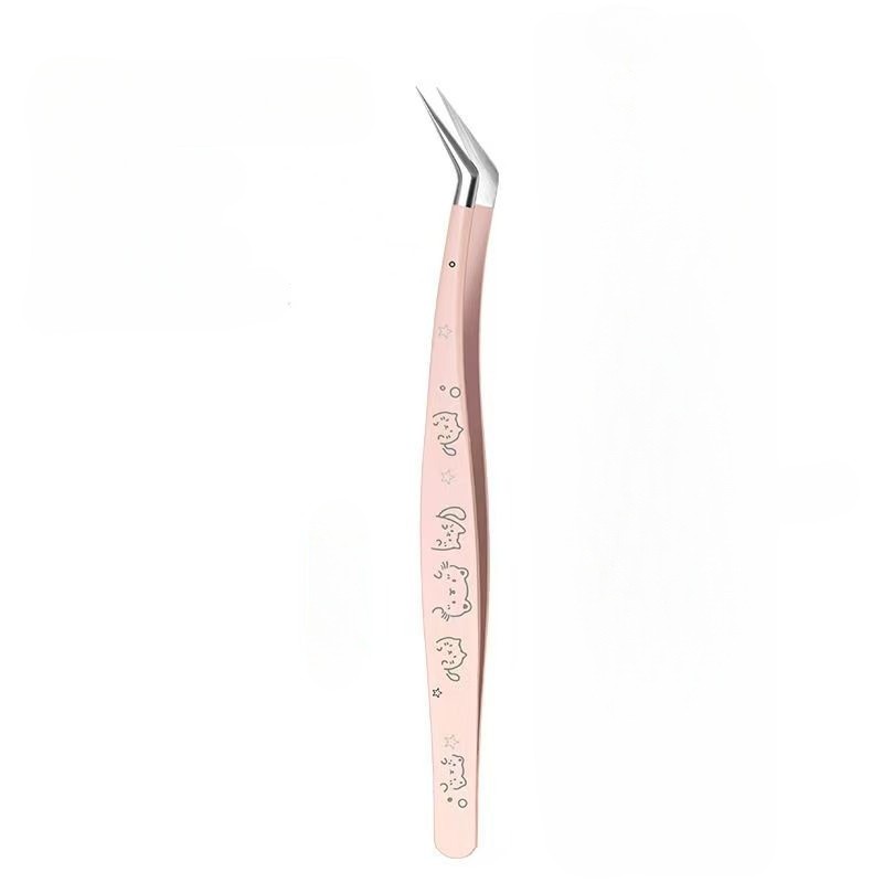 Professional Eyelash Tweezers, High Precision Gold Feather Dolphin Clip, Specialized for Lash Extension and Handmade Crafting