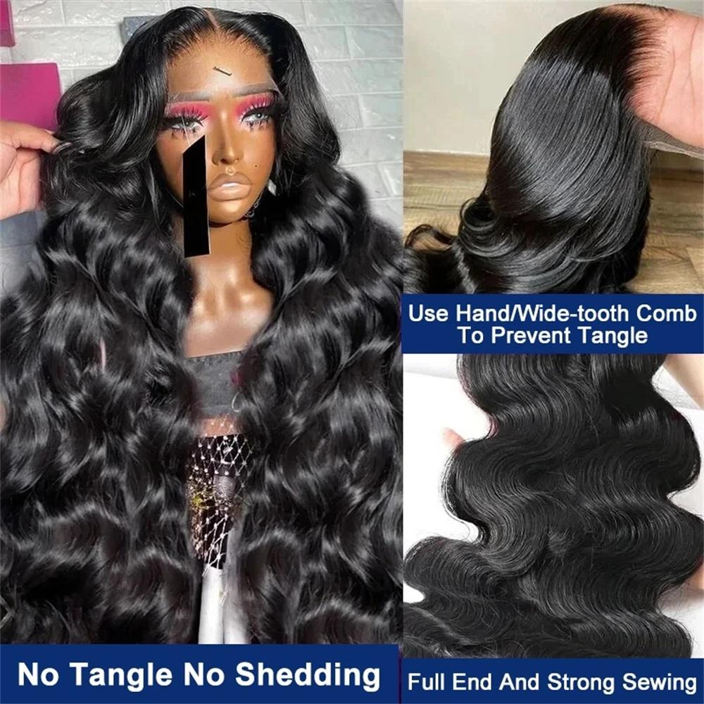 Bling Hair Body Wave Drawstring Glueless Wig Human Hair 13x4 13x6 HD Transparent Lace Wig Human Hair PrePlucked Natural Hairline Brazilian Real Human Hair Wigs Lace Frontal Natural Color 180% Density