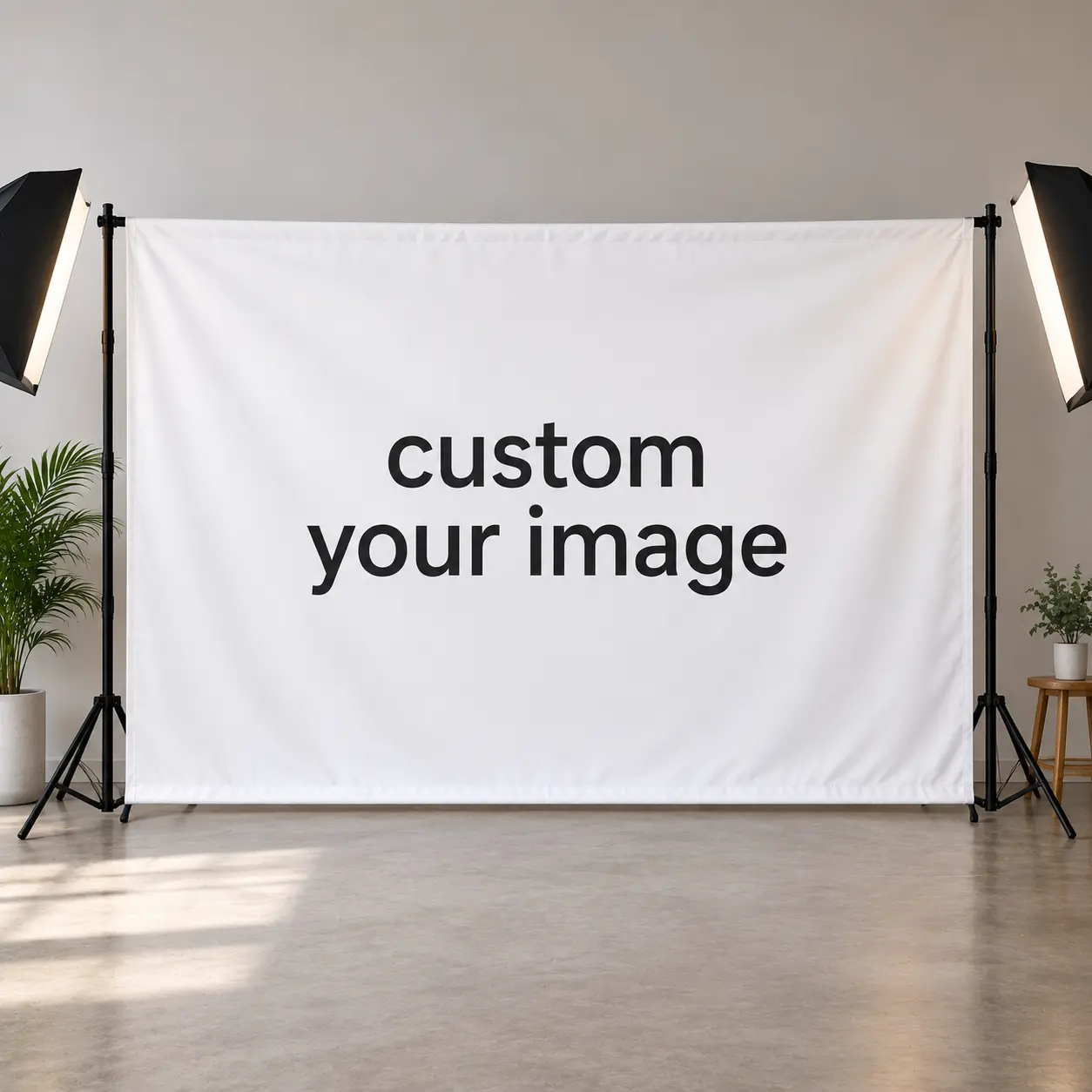 Custom Photo & Name Backdrop, Personalized Minimalist Banner for Birthday Wedding Anniversary Party Decor