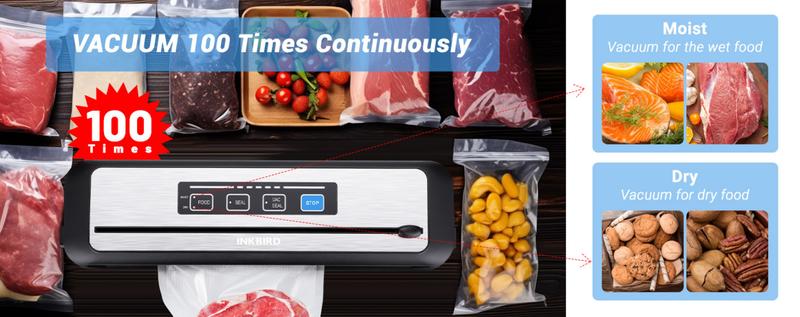 Inkbird Vacuum Sealing Machine,for Food Preservation,Sealing Machine for Meats, Vegetables, Built-in Cutter, Easy to Clean Store,meal prep containers