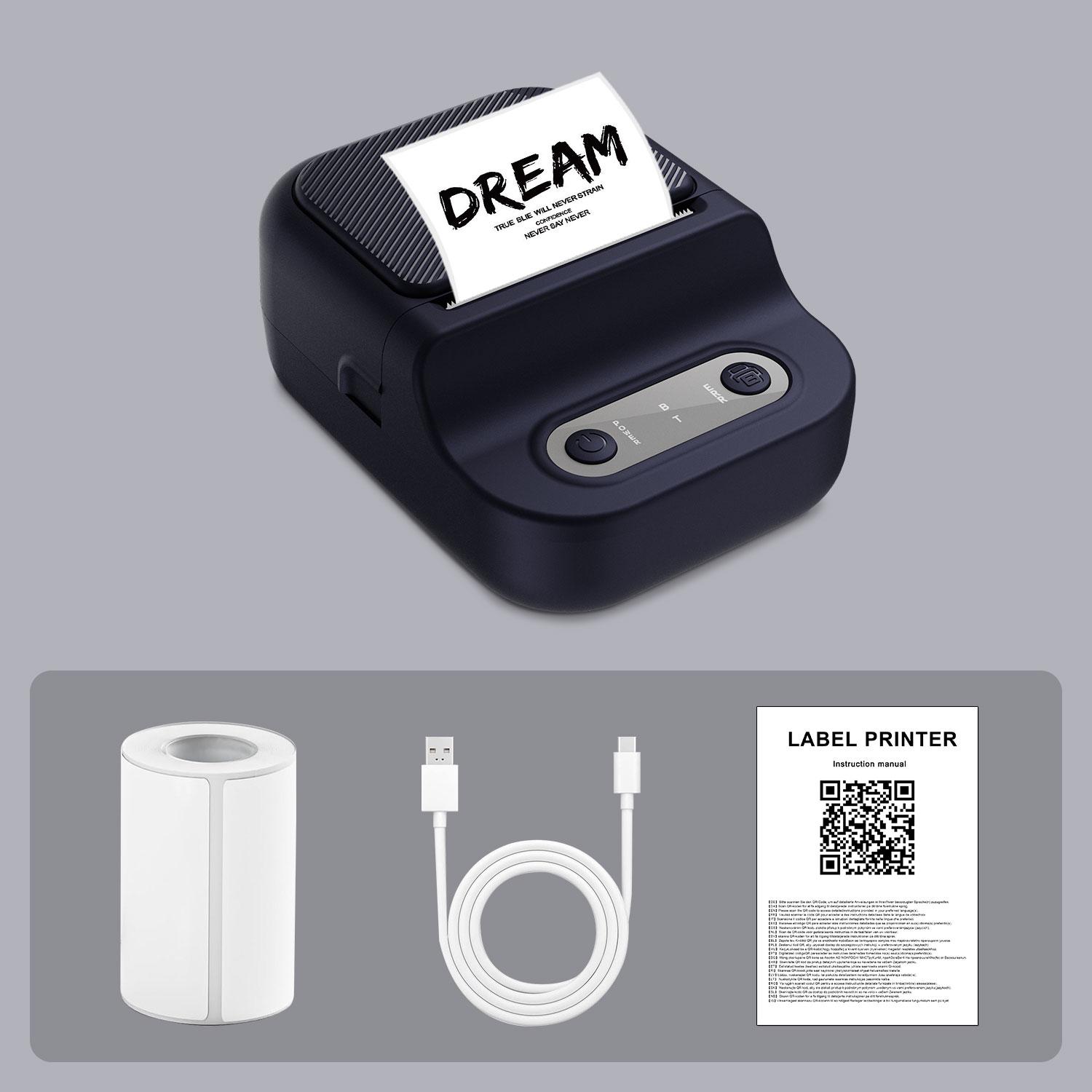 Multi-Functional Wireless Portable Mini Thermal Printer, Prints Worksheets, Labels, Photos, Text, USB Charging, Ideal for Home, Office, School