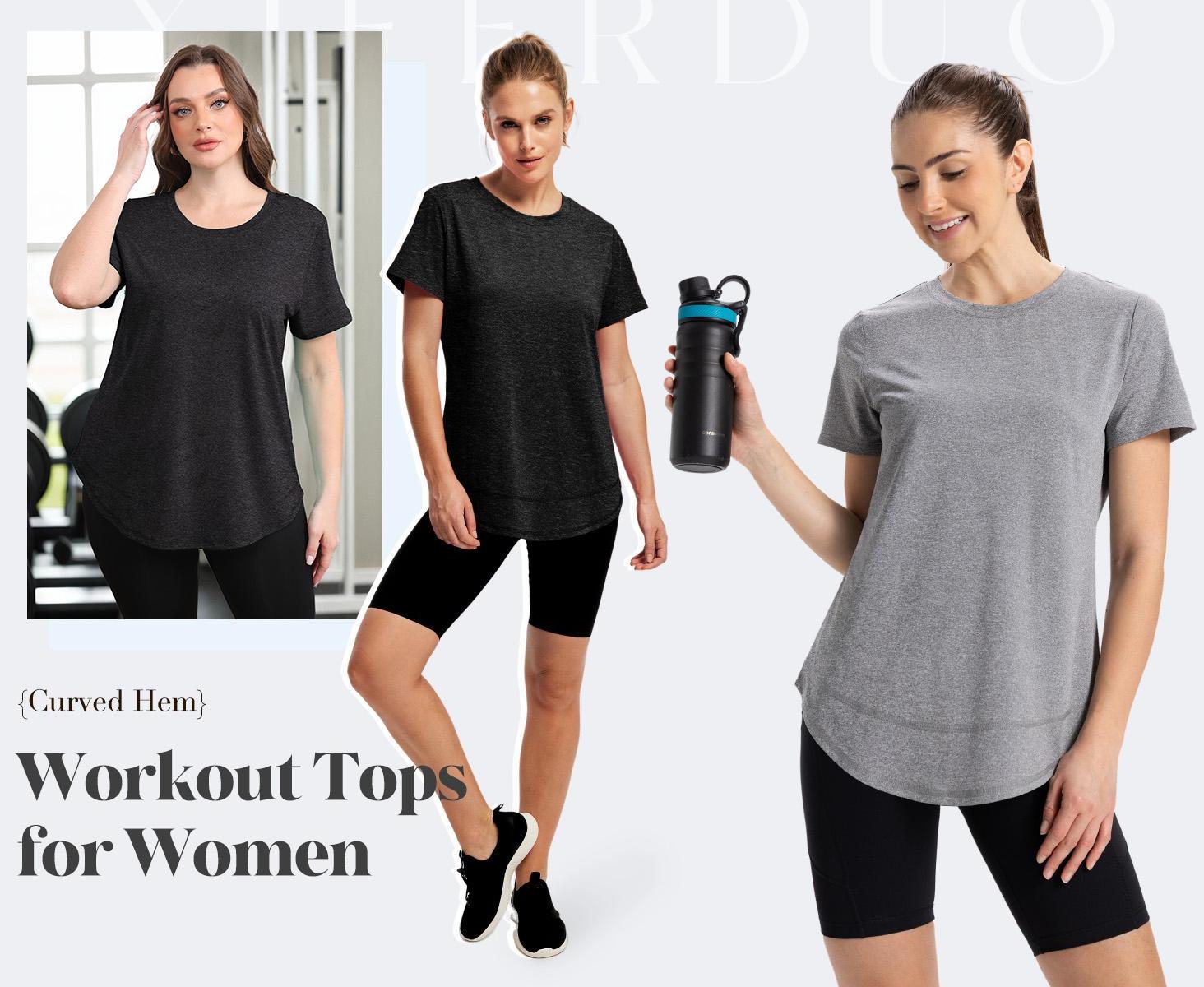 OFEEFAN Womens Workout Tops Short Sleeve Shirts with Sun Protection UPF 50+ Quick Dry Outfits for Hiking Running S-3XL