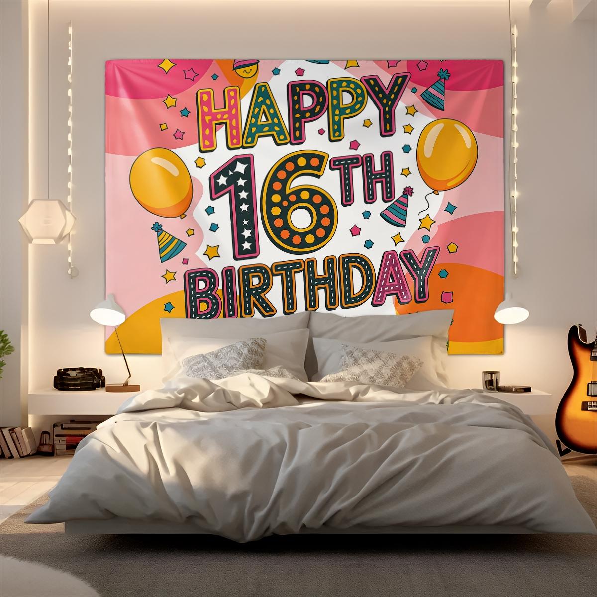 Joyful Birthday Party Theme Tapestry – Perfect Party Decor Gift ✨ Cake & Candy Print, Living Room Backdrop Decor, Maxes Out Birthday Gathering Vibe