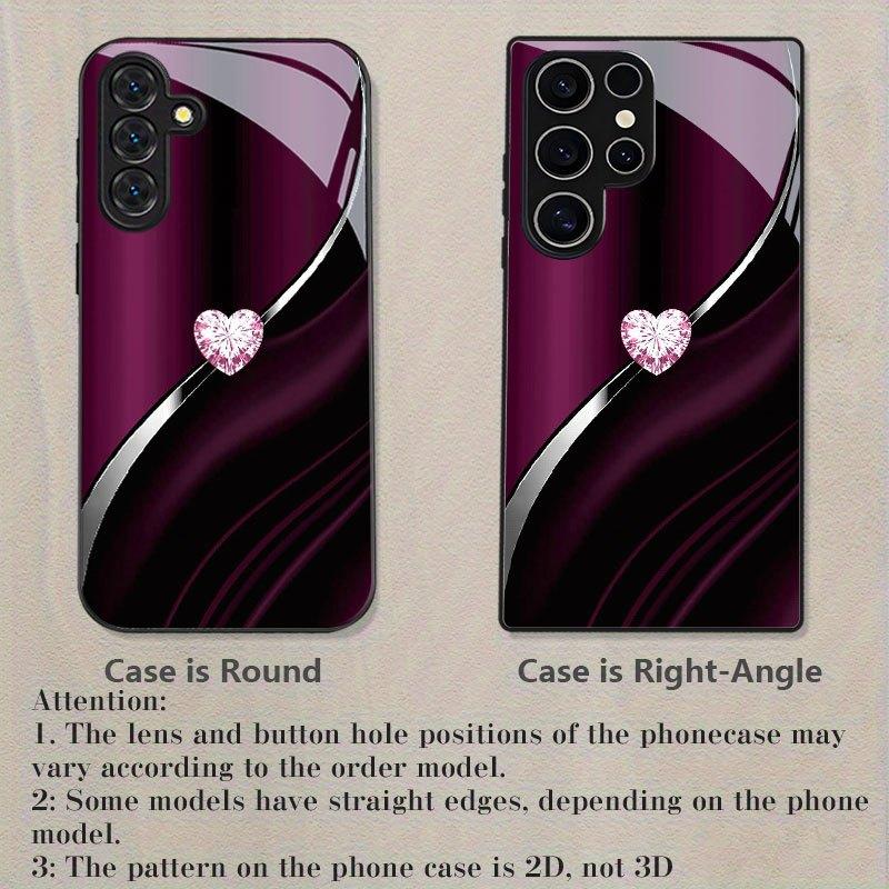 Phone Case - Glitter Heart Design Phone Case with Lens Protection for Samsung Galaxy S9+/S10/S20+/S20 Ultra/S21 5G/S21+/S22/S23 PLUS/S24 Plus/S25/S25 Edge/Note 9/Note 10/Note 10+/Note 20/Note 206 Ultra/Anti-Drop Tempered Glass Protective Case