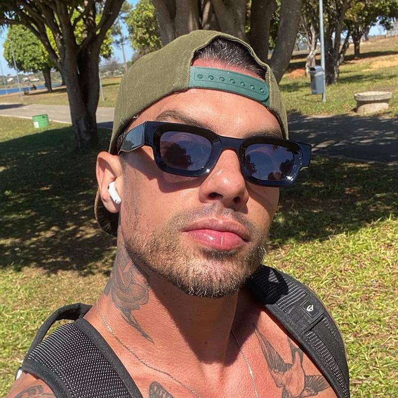 Retro concave sunglasses European and American candy-colored sunglasses men's and women's small frame hip-hop new sunglasses