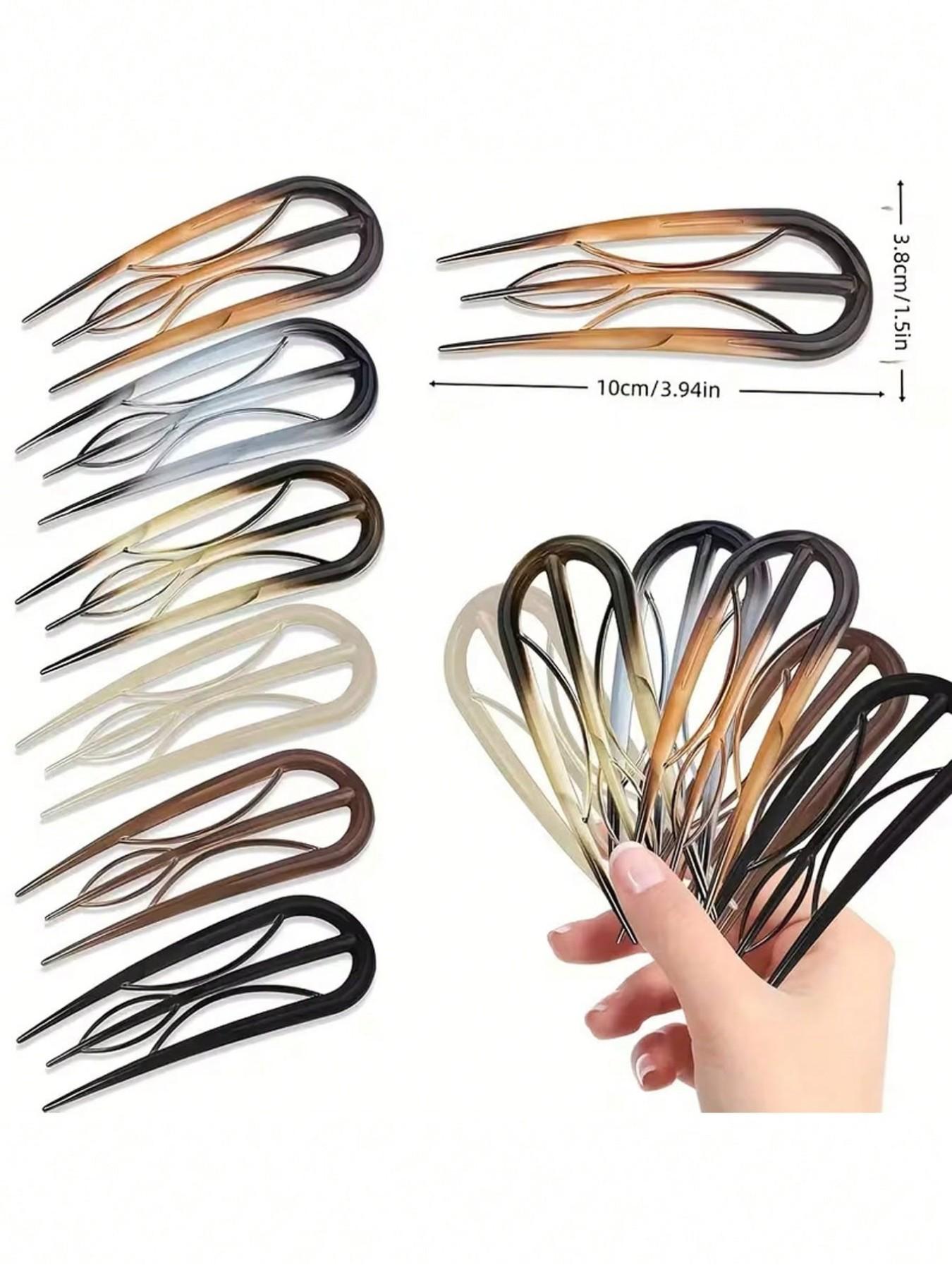 French Hair Clips - U-Shaped Retro Vintage Acetate Hairpins for Women with Thin & Thick Hair, Gentle Grip for Updos, Buns, Ponytails, 14+ Years Old, clips in hair, hair accessories for women, clips for hair accessories, everyday accessories